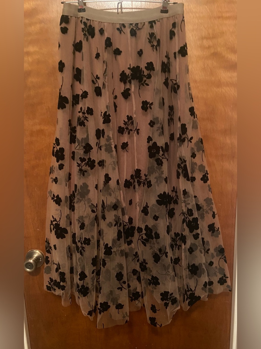 Net Layered Midi Skirt
